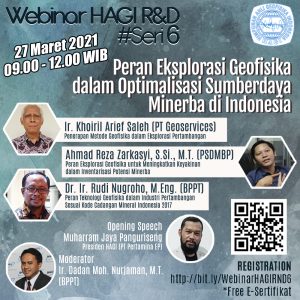 Read more about the article Webinar HAGI R&D #Seri 6 – Peran Eksplorasi Geofisika dalam Optimalisasi Sumberdaya Minerba di Indonesia